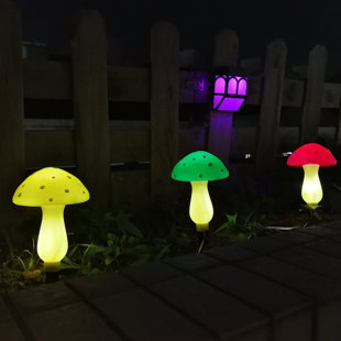 MYFUNCORP Outdoor Garden Mushroom Solar Powered LED Pathway Light
