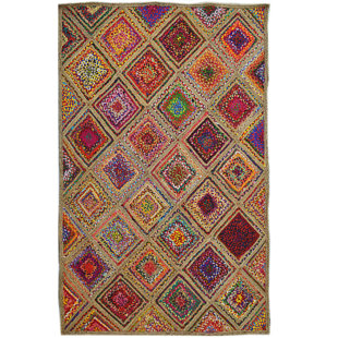 BAKERO Golden State Geometric Hand Woven Flatweave Area Rug