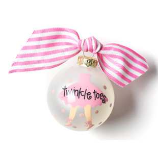 COTON COLORS Twinkle Toes Ballet Glass Ball Ornament