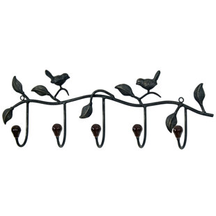 MARLOW HOME CO. Iron Wall 5 - Hook Wall Mounted Coat Rack