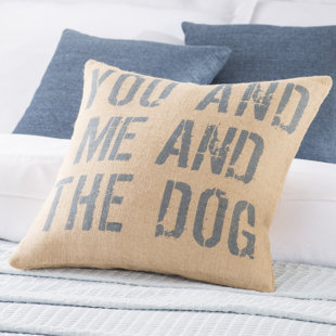 THEWATSONSHOP You And Me And The Dog Cotton Reversible Throw Pillow
