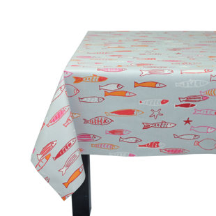 FLEUR DE SOLEIL Fish Square Cotton Tablecloth