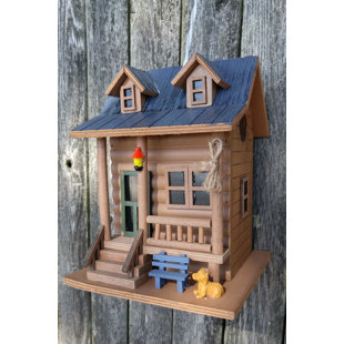 HOME BAZAAR Hatchling Series Log Cabin 8.5 in x 6.5 in x 6.5 in Birdhouse
