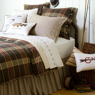 TAYLOR LINENS Deerfield Farmhouse / Country Cotton Plaid Duvet Cover