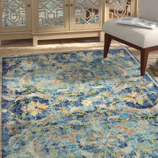 ALCOTT HILL® Strother Floral Blue/Gray Area Rug