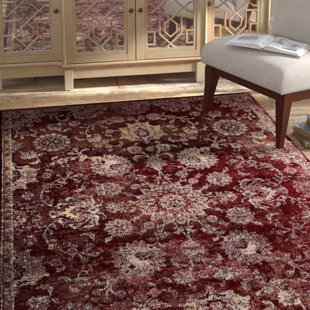 DASTINGO Cynara Distressed Floral Vintage Medallion 5x8 Area Rug in Burgundy and Beige by Modway