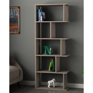 WAYFAIR BASICS™ Tapi Modern Asymmetrical 5-Tier Bookcase | Engineered Wood Display Shelves (62x30x159cm) - Available in Multiple Colors