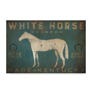 UNION RUSTIC Mcclain " White Horse With Words Blue " by Ryan Fowler