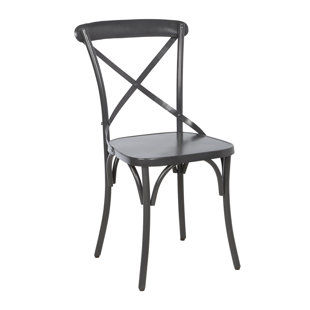 BOBO INTRIGUING OBJECTS Metal Cross Back Side Chair with Powder Coated Finish
