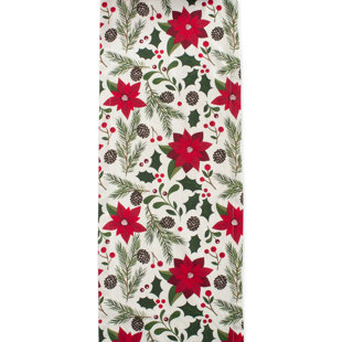 THE HOLIDAY AISLE® Eliza Floral 100% Cotton Christmas Table Runner