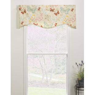 THOMASVILLE AT HOME Winston Floral Cotton Scalloped 52'' W Window Valance in