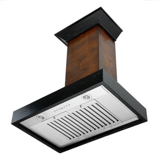 ZLINE 36" Wood 700 CFM Ducted Wall Mount Range Hood in Walnut/Antigua