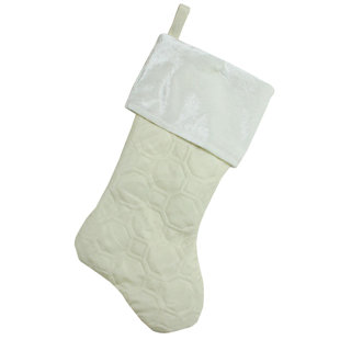 NORTHLIGHT SEASONAL 18" Quilted Christmas Stocking with a Velvet Cuff