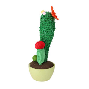 NORTHLIGHT SEASONAL 12" Green Potted Mixed Artificial Plush Cactus Plant