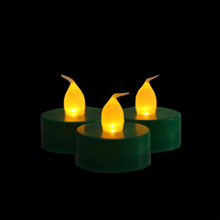NORTHLIGHT SEASONAL Battery Operated LED Flickering Amber Lighted Christmas Tea Light Candles1.5" (Set of 3)