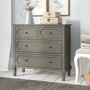 LARK MANOR Jace 4 Drawer 80" W Solid Wood Chest Of Drawers