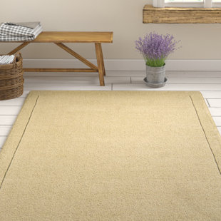 MARLOW HOME CO. Durbin Solid Colour Hand Woven Beige Area Rug