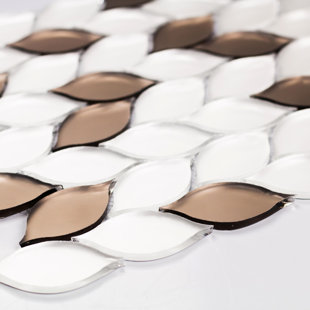 ABOLOS Art Deco Frosted 1.25" x 3" Glass Mosaic Wall Tile