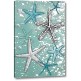 HIGHLAND DUNES Starfish Bubbles by Diane Stimson - Graphic Art Print on Canvas