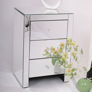 CANORA GREY Pineda Glass Bedside Table