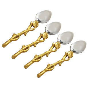 ROSDORF PARK Alexandria Gilt Leaf Place Spoon (Set of 4)