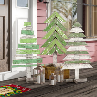 LAUREL FOUNDRY MODERN FARMHOUSE® Recycled Wooden Tree 3 Piece Garden Stake Set