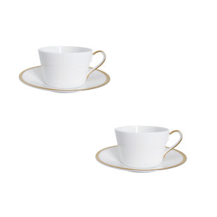 TWIG NEW YORK Golden Edge Cups and Saucers (Set of 2)