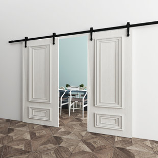 VANCLEEF Black Iron Double Door Barn Door Hardware Kit Standard Single