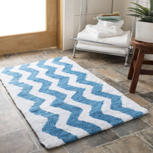 HARRIET BEE Wadley Plush Master Bath Hand Tufted Cotton Chevron Rug (Set of 2)