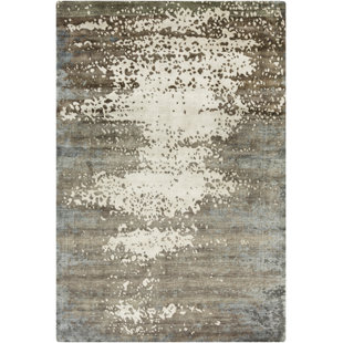 CANDICE OLSON RUGS Slice Of Nature Handmade Hand-Knotted Charcoal/Taupe/Medium Gray Rug