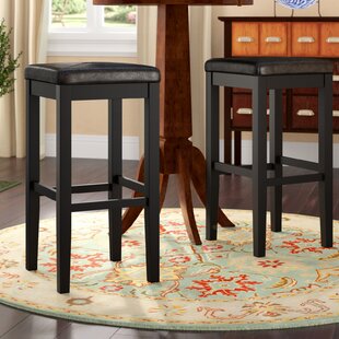 THREE POSTS™ Diamondback Upholstered 29'' Counter Stool with Solid Wood Frame (Set of 2)