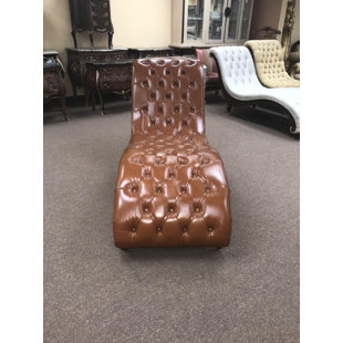 CANORA GREY Paul Leather Chaise Lounge