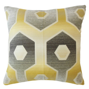 THE PILLOW COLLECTION Valerija Geometric Feather Reversible Throw Pillow