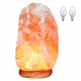 BLOOMSBURY MARKET Pulpit Rock Himalayan Glow Hand Crafted Natural Salt Lamp with Wooden Base, 6-8 lbs