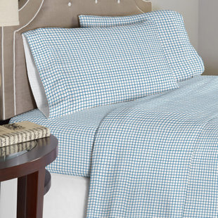 LULLABY BEDDING 100% Cotton Plaid Sheet Set