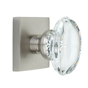 KNOXX HARDWARE Oval Crystal Double Dummy Door Knob with Square Rosette
