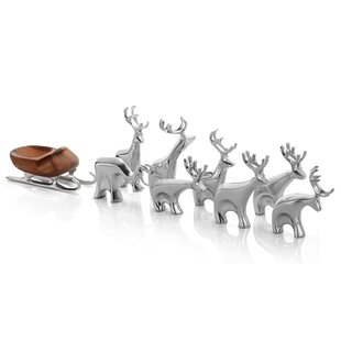 NAMBÉ Nambe Mini Santa'S Reindeer 9 Pc Set