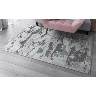 COSMOLIVING BY COSMOPOLITAN Delancey Mod Cool Blue/Gray/White Rug