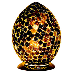 HOUSE ADDITIONS Mosaic Glass Egg 30cm Novelty Lamp