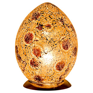 HOUSE ADDITIONS Mosaic Glass Egg 30cm Novelty Lamp