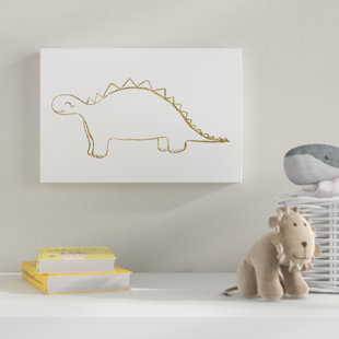 HONEYBEE NURSERY Line Stegosaurus Canvas Art