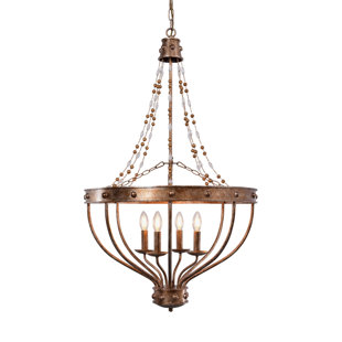 OPHELIA & CO. Oakpark Beaded 4-Light Candle Style Empire Chandelier