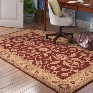 CHARLTON HOME® Hinnenkamp Handmade Wool Red/Gold Rug