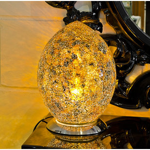 HOUSE ADDITIONS Mosaic Glass Egg 30cm Novelty Lamp