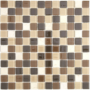 ITONA TILE Gibson 12" x 12" Mixed Material Mosaic Tile in Desert Dune