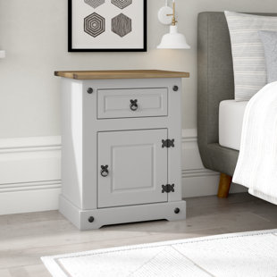 GRACIE OAKS Kaan Solid + Manufactured Wood Bedside Table