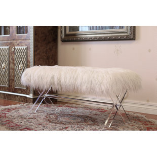 HOUSE OF HAMPTON® Vosburgh Faux Fur Upholstered Bench