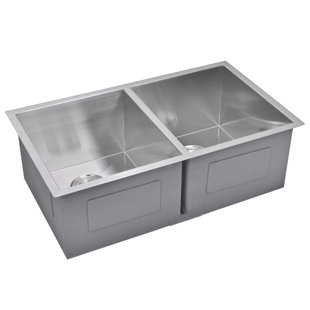 DCOR DESIGN 31'' L Undermount Double Bowl Stainless Steel Kitchen Sink