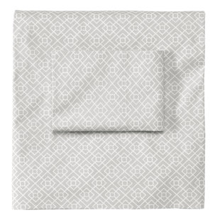 COMPANYC Diamond Lattice 200 Thread Count Geometric 100% Cotton Percale Pillowcase (Set of 2)