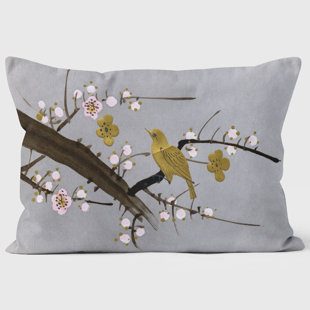 WE LOVE CUSHIONS Bird And Blossom Tree Floral Rectangular Throw Cushion With Filling